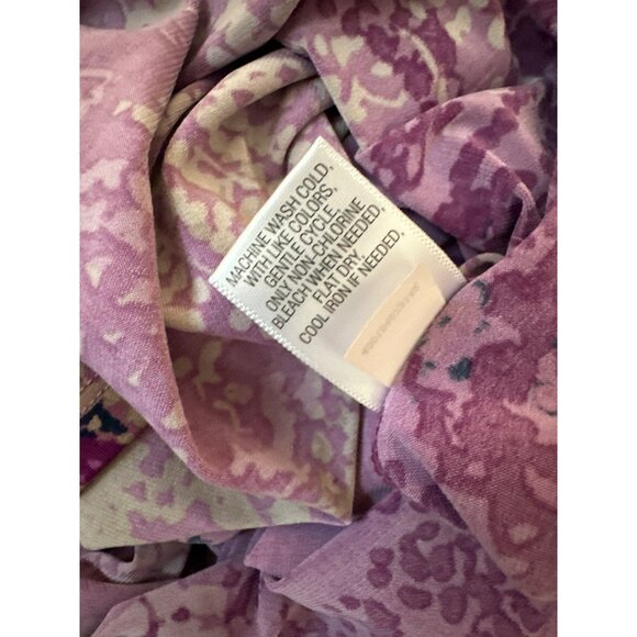 Dana Buchman Womens Sleeveless Purple Patterned Cowl Neck Top Blouse M Career - Picture 5 of 6